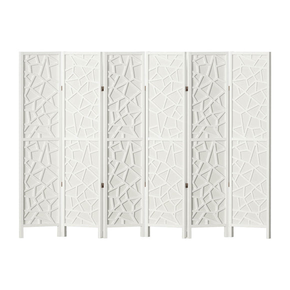 Artiss 6 Panel Room Divider Screen 244x170cm Clover White