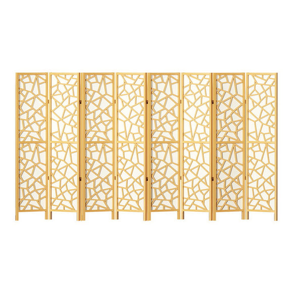 Artiss 8 Panel Room Divider Screen 325x170cm Clover Natural