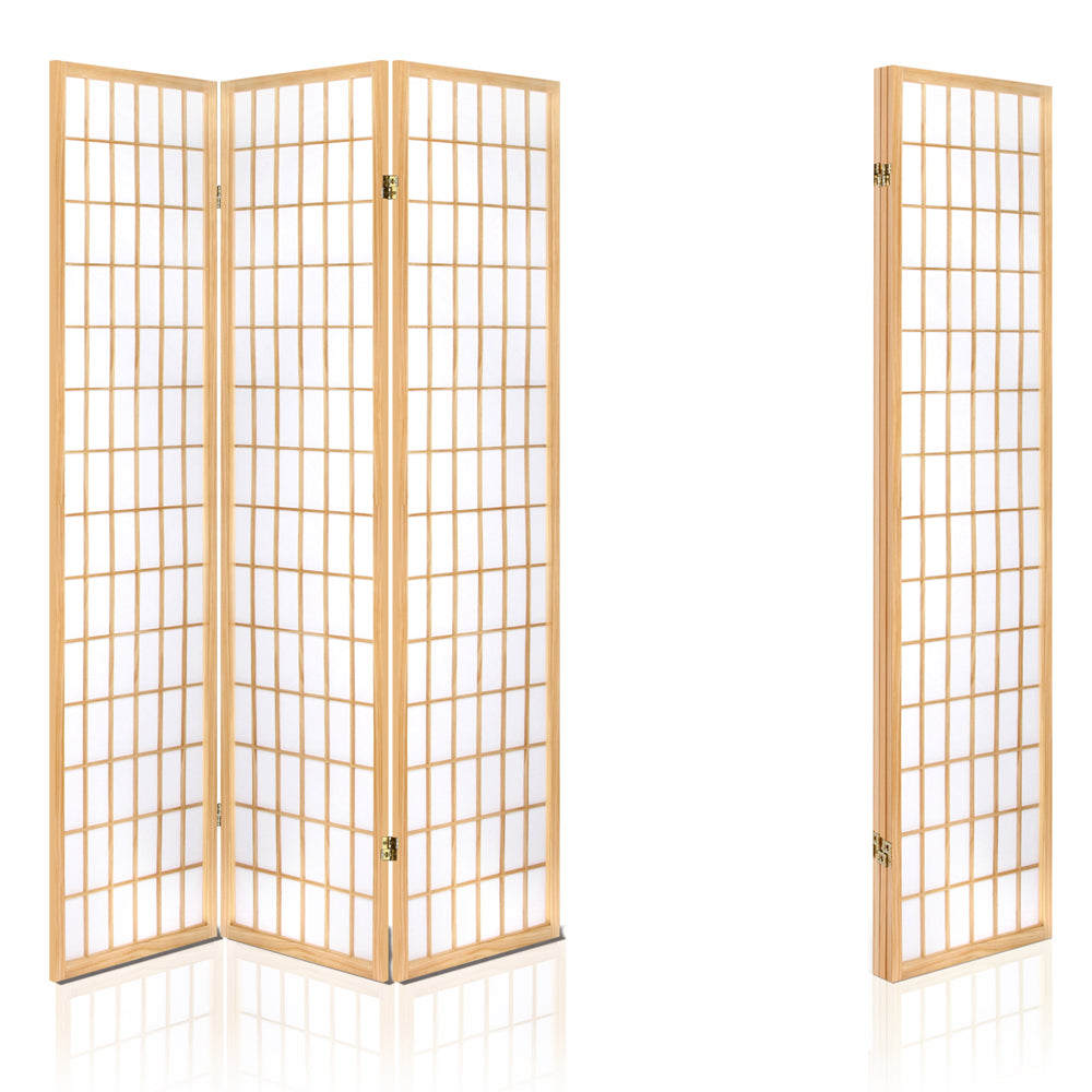 Room Dividers: Artiss 3 Panel Room Divider Screen 131x179cm Natural