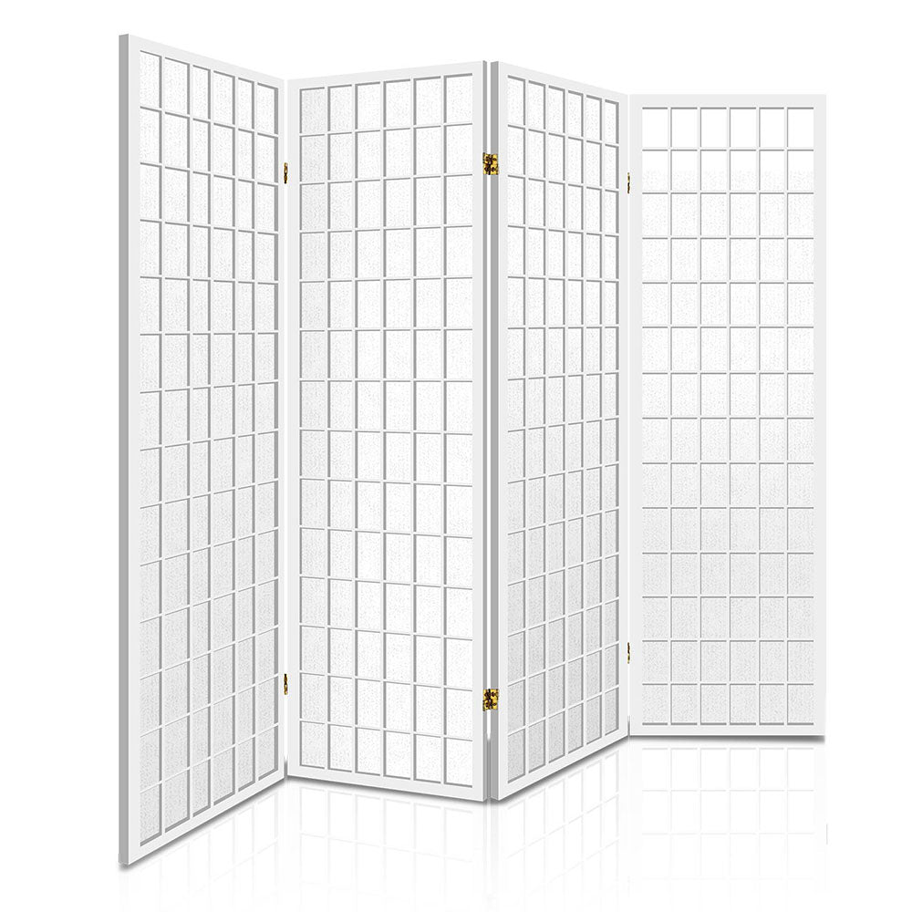 Room Dividers: Artiss 4 Panel Room Divider Screen 174x179cm White