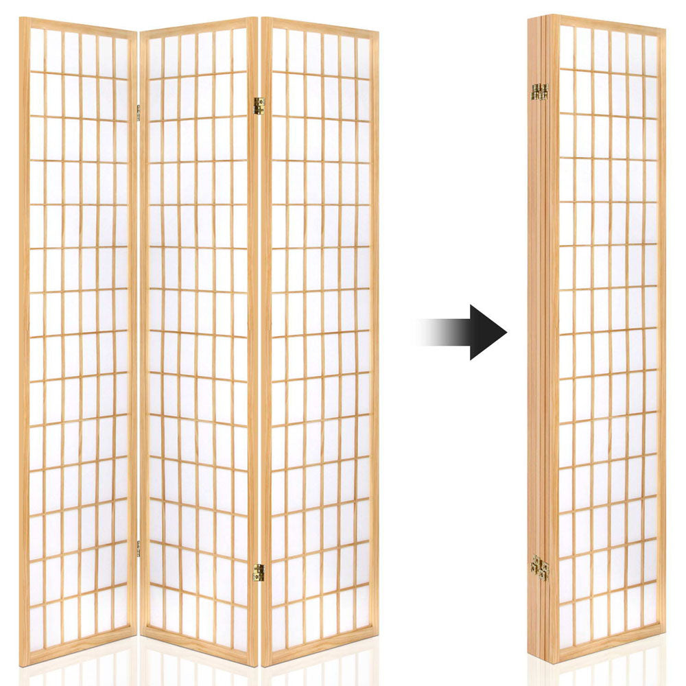 Room Dividers: Artiss 6 Panel Room Divider Screen 261x179cm Natural