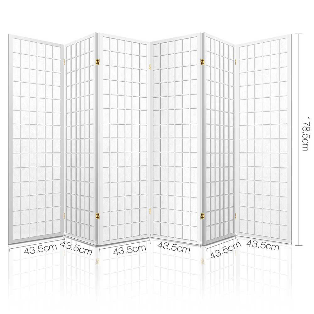 Room Dividers: Artiss 6 Panel Room Divider Screen 261x179cm White
