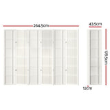 Artiss 6 Panel Room Divider Screen 265x179cm Nova White