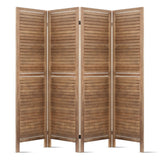 Artiss 4 Panel Room Divider Screen 160x170cm Louver Oak