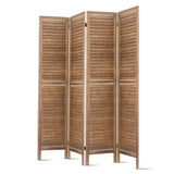 Artiss 4 Panel Room Divider Screen 160x170cm Louver Oak