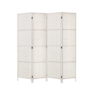 Artiss 4 Panel Room Divider Screen 163x170cm Woven White