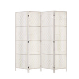 Artiss 4 Panel Room Divider Screen 163x170cm Woven White