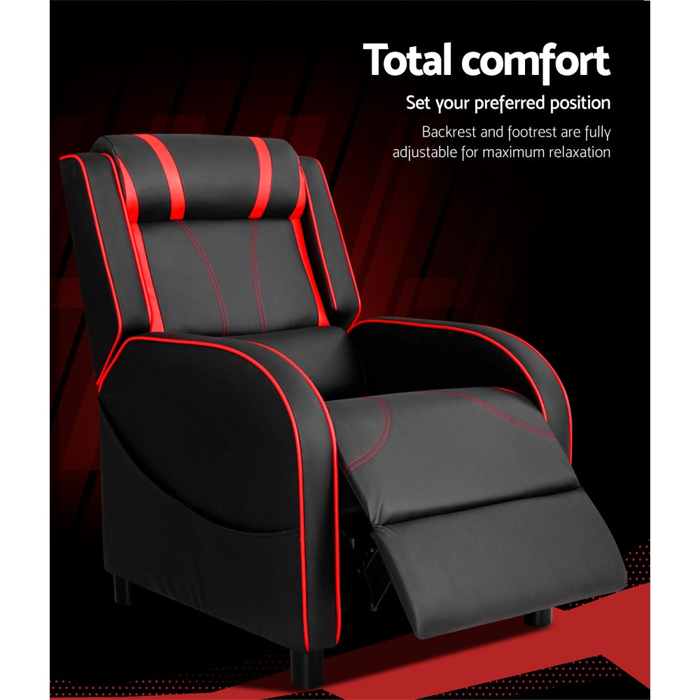 Gaming Chairs: Artiss Recliner Chair Gaming Chair Leather Black Serik