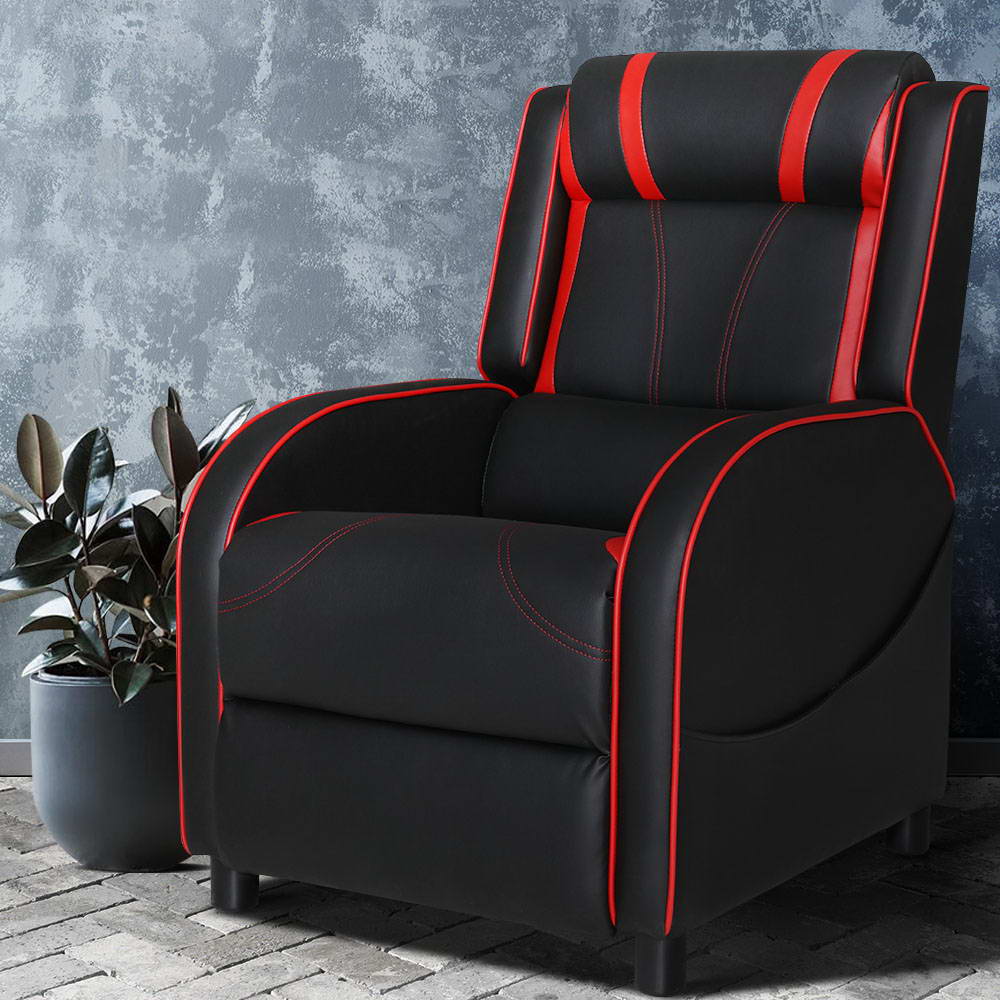 Gaming Chairs: Artiss Recliner Chair Gaming Chair Leather Black Serik