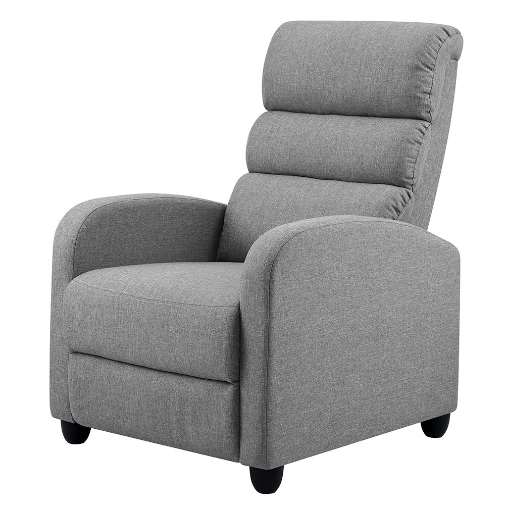 Arm Chairs & Recliners: Artiss Recliner Armchair Grey Fabric Bolivia