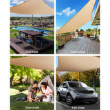 Instahut Shade Sail 2x4m Rectangle 280GSM 98% Sand Shade Cloth