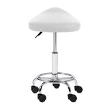 Artiss 2x Salon Stool Saddle Swivel Chair White