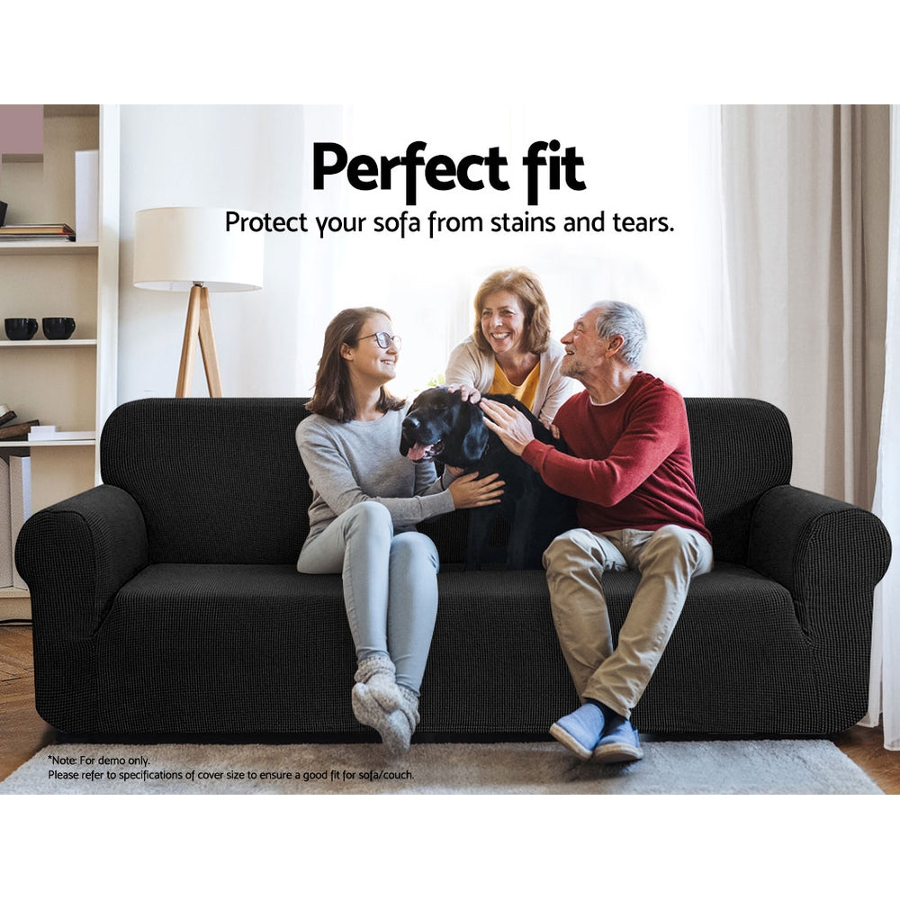 Sofa Accessories: Artiss Sofa Cover Couch Covers 3 Seater High Stretch Black