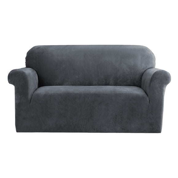 Artiss Sofa Cover Couch Covers 2 Seater Velvet Grey