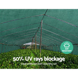 Instahut 50% Shade Cloth 3.66x10m Shadecloth Wide Heavy Duty Green