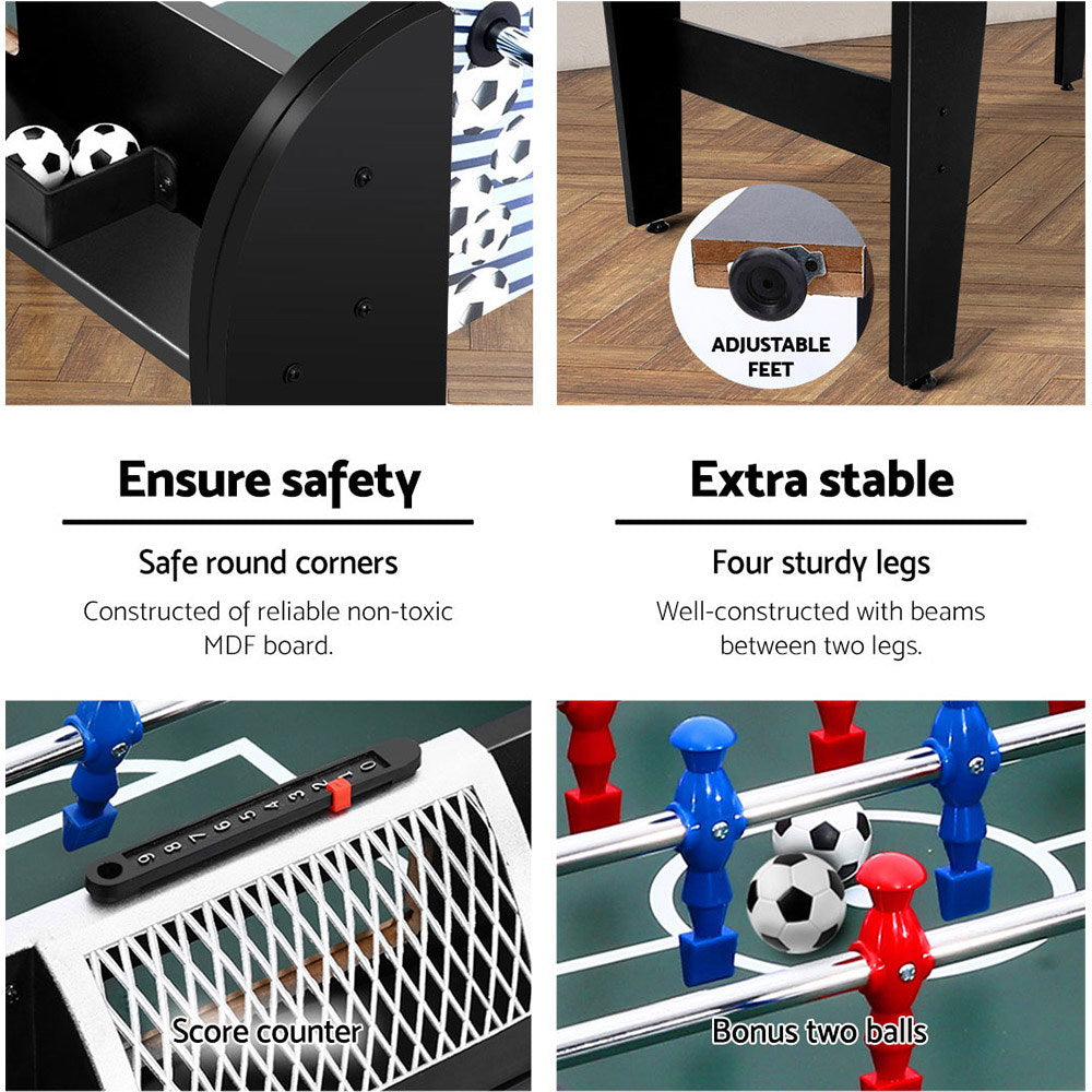 Activity Games: 4FT Soccer Table Foosball Football Game Home Family Party Gift Playroom Blue
