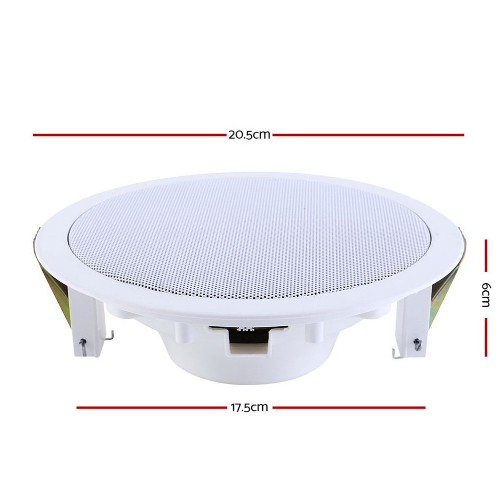 Audio Speakers: 2 x 6" In Ceiling Speakers Home 80W Speaker Theatre Stereo Outdoor Multi Room