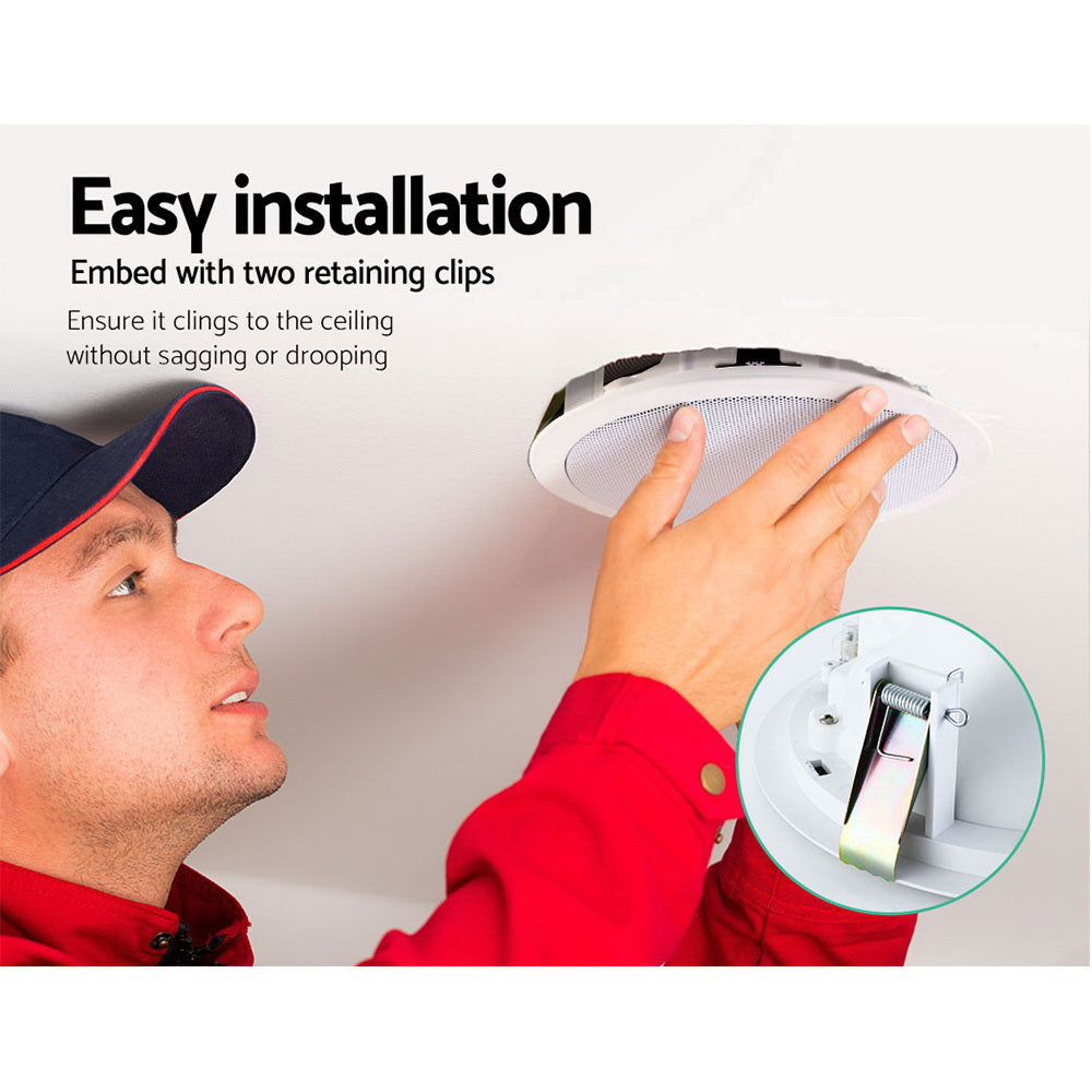 Audio Speakers: 2 x 6" In Ceiling Speakers Home 80W Speaker Theatre Stereo Outdoor Multi Room