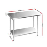 Cefito 1219x610mm Stainless Steel Kitchen Bench 430