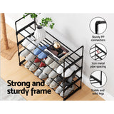 Artiss Shoe Rack 4-tier 16 Pairs Stackable Black