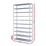 Artiss Shoe Rack Cabinet Stackable 10-Tier Grey