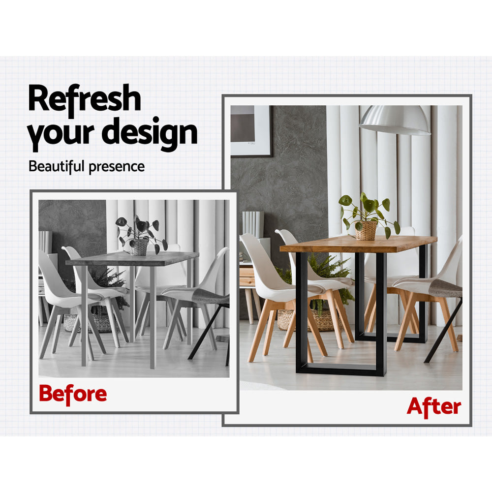 Table Tops & Bases: Artiss Metal Table Legs DIY Rectangular 71X50CM Set of 2