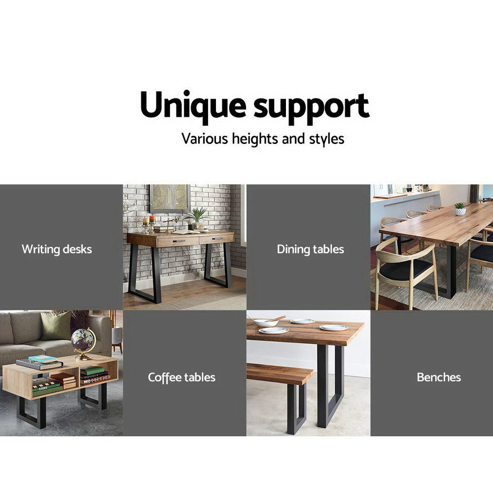Table Tops & Bases: Artiss Metal Table Legs DIY Rectangular 71X65CM Set of 2