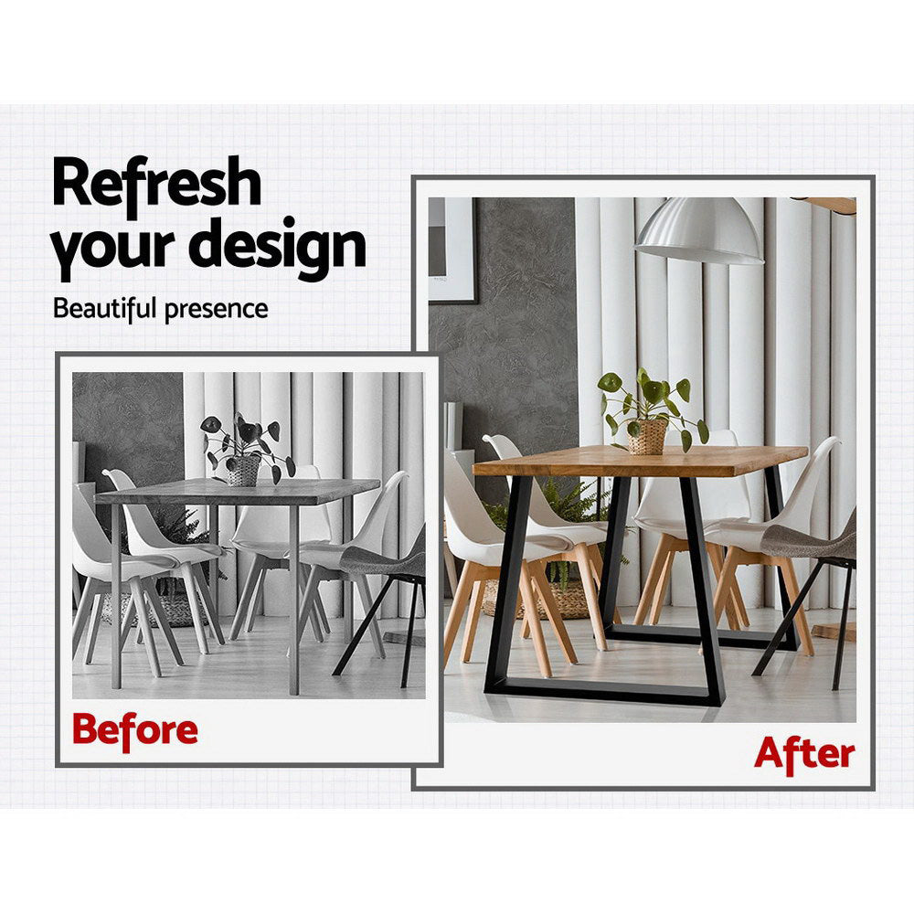 Table Tops & Bases: Artiss Metal Table Legs DIY Trapezoid 45X65CM Set of 2