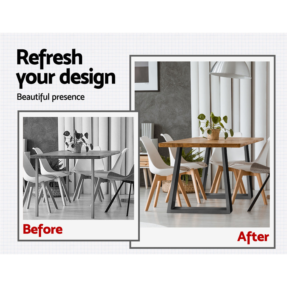 Table Tops & Bases: Artiss Metal Table Legs DIY Trapezoid 65X90CM Set of 2