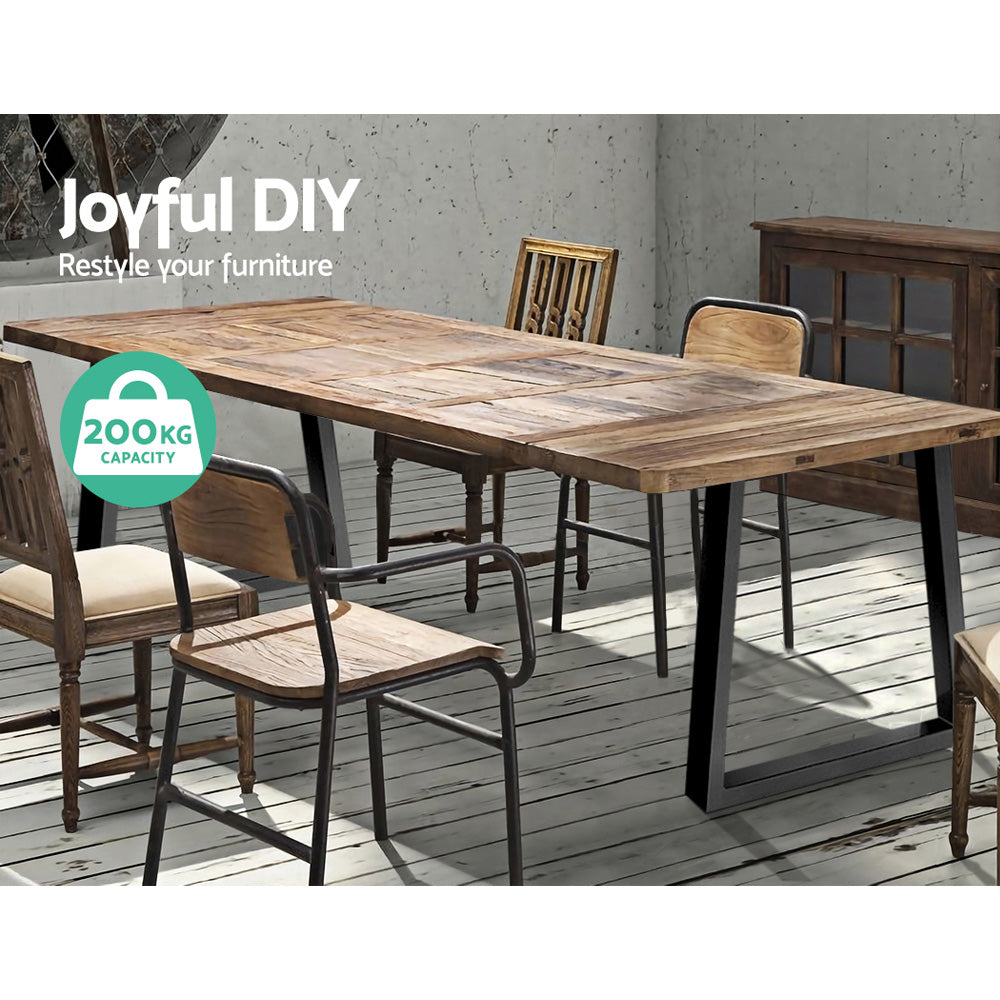 Table Tops & Bases: Artiss Metal Table Legs DIY Trapezoid 65X90CM Set of 2