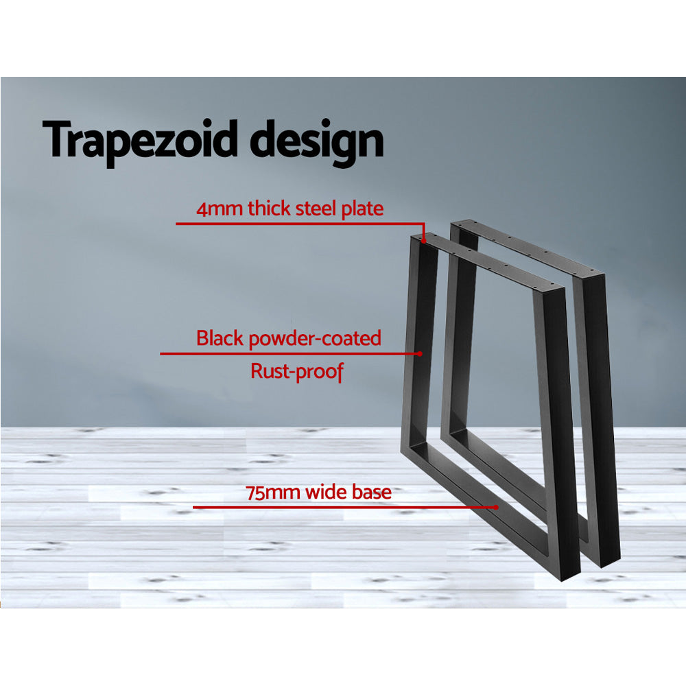 Table Tops & Bases: Artiss Metal Table Legs DIY Trapezoid 65X90CM Set of 2