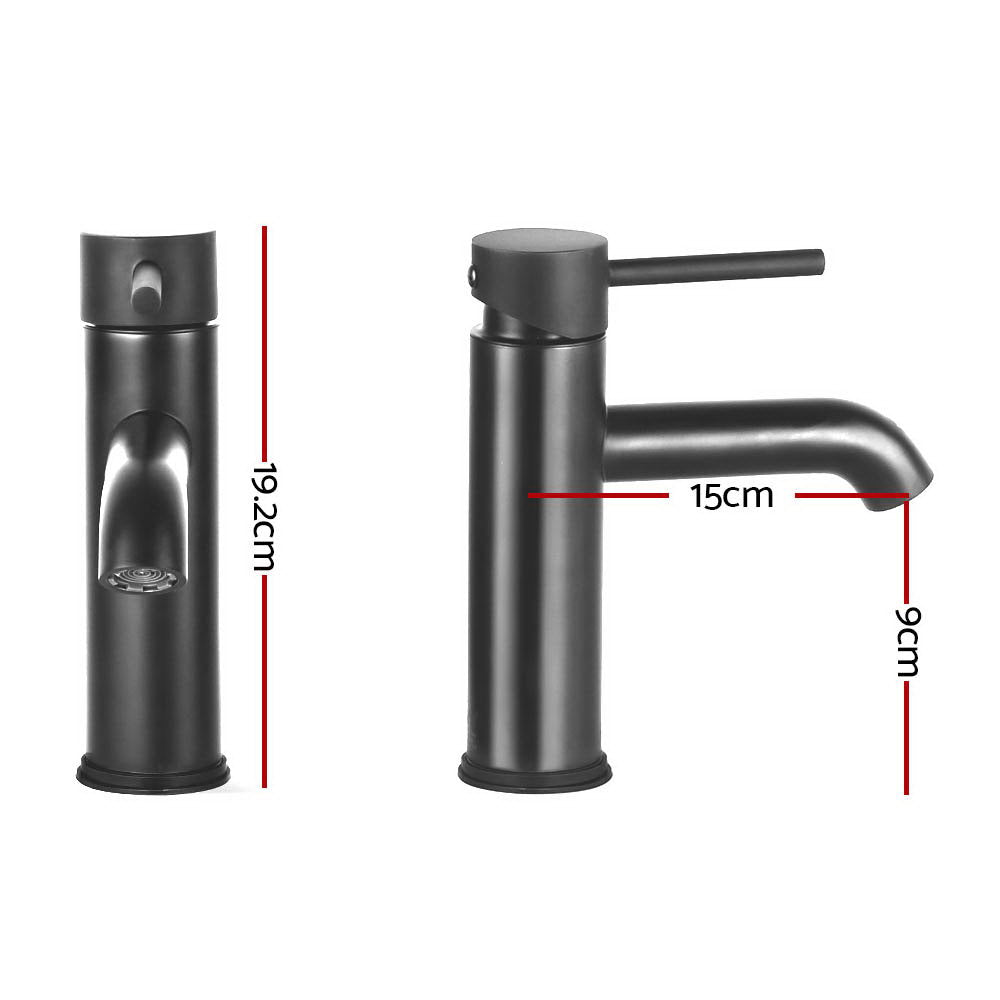 Shower Accessories: Cefito Bathroom Basin Mixer Tap Round Brass Faucet Vanity Laundry Black