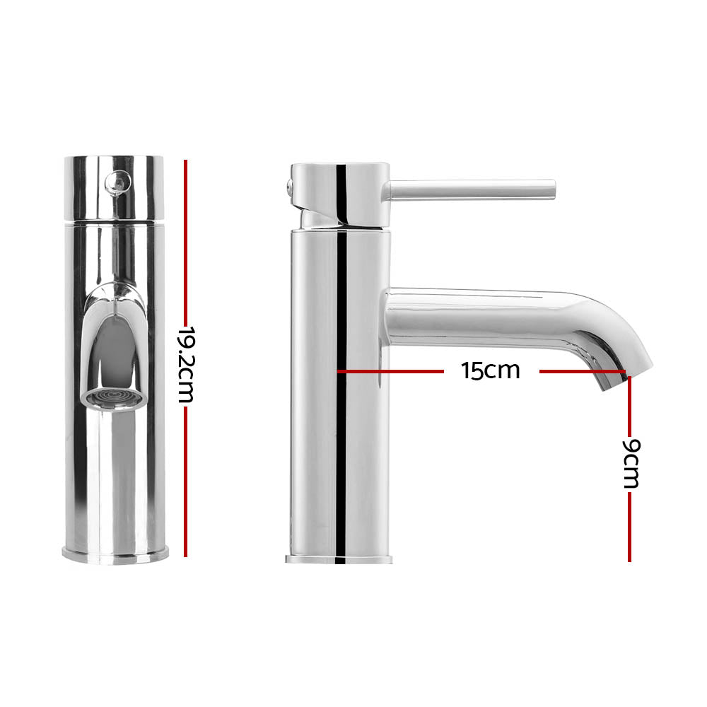 Tap & Sink Accessories: Cefito Bathroom Basin Mixer Tap Round Brass Faucet Vanity Laundry Chrome