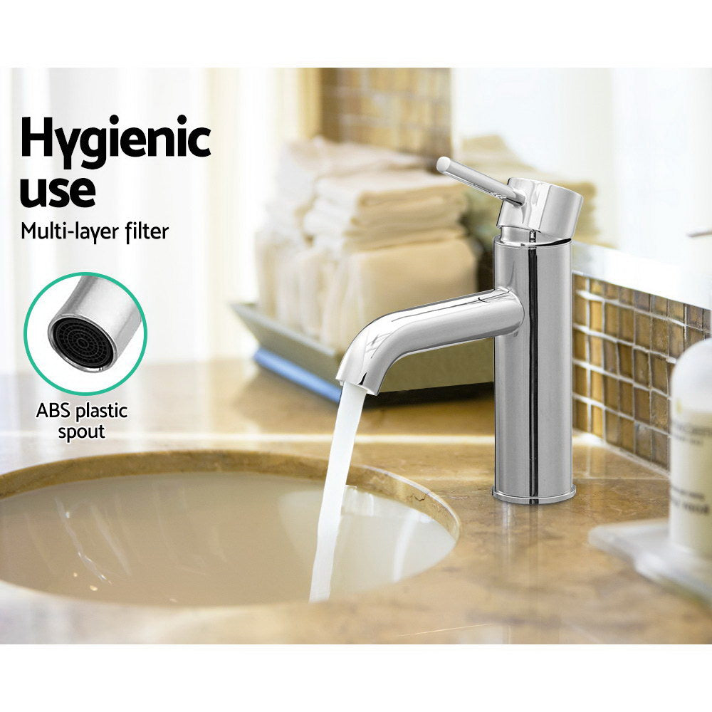 Tap & Sink Accessories: Cefito Bathroom Basin Mixer Tap Round Brass Faucet Vanity Laundry Chrome