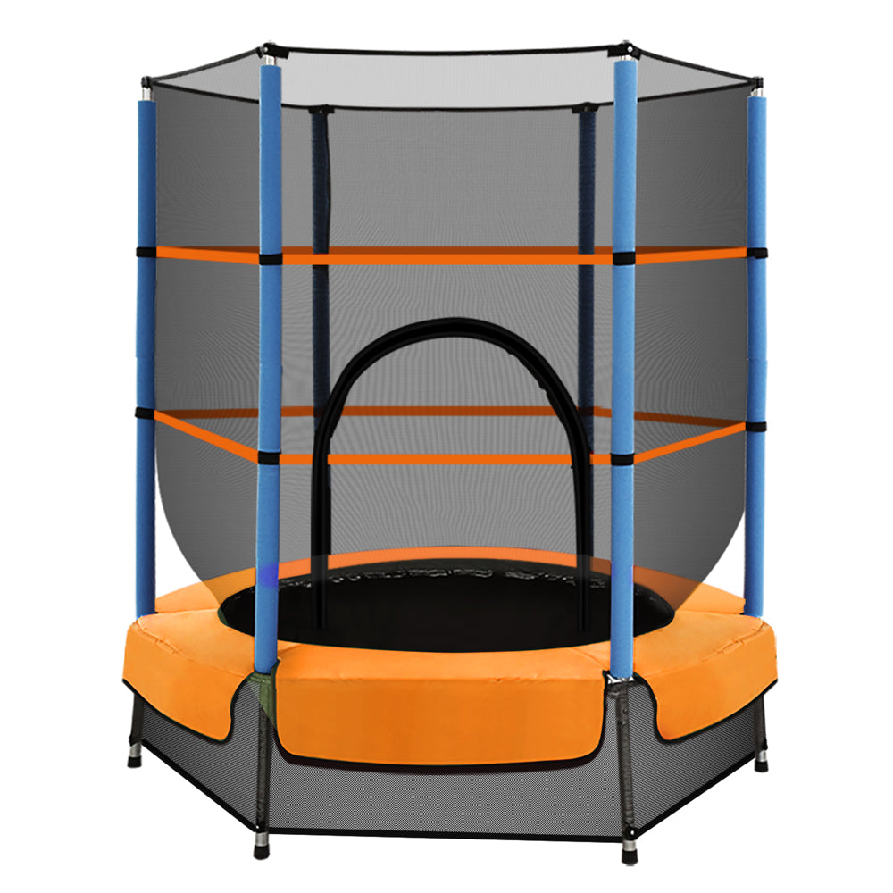 Trampolines & Accessories: Everfit 4.5FT Trampoline for Kids Trampoline w/ Enclosure Safety Net Rebounder Gift Orange