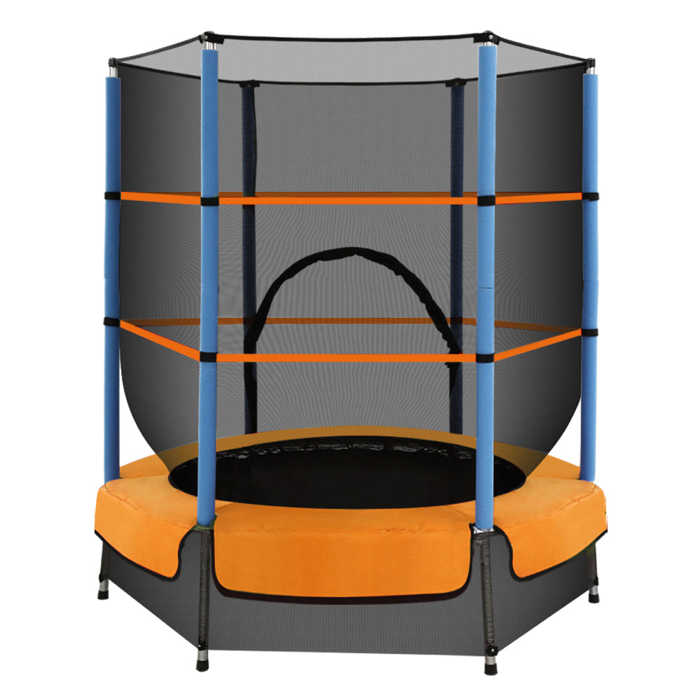 Trampolines & Accessories: Everfit 4.5FT Trampoline for Kids Trampoline w/ Enclosure Safety Net Rebounder Gift Orange