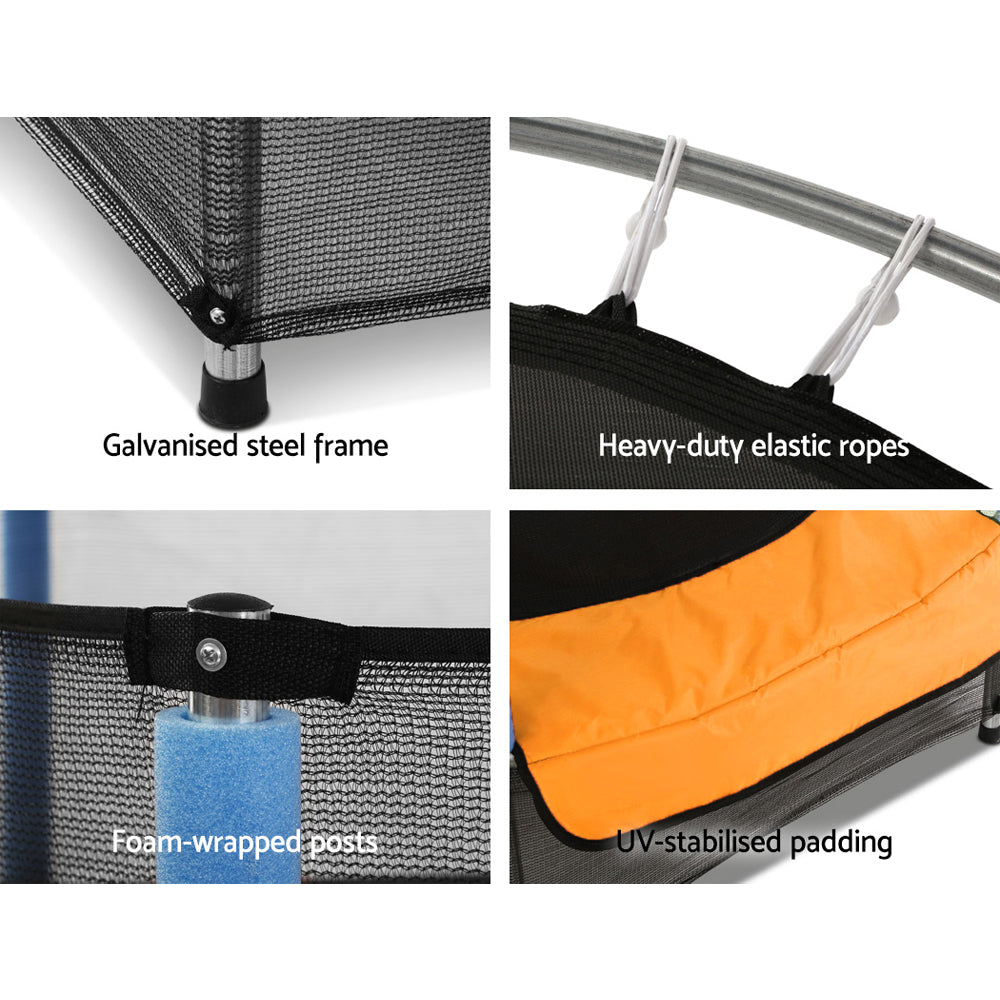 Trampolines & Accessories: Everfit 4.5FT Trampoline for Kids Trampoline w/ Enclosure Safety Net Rebounder Gift Orange