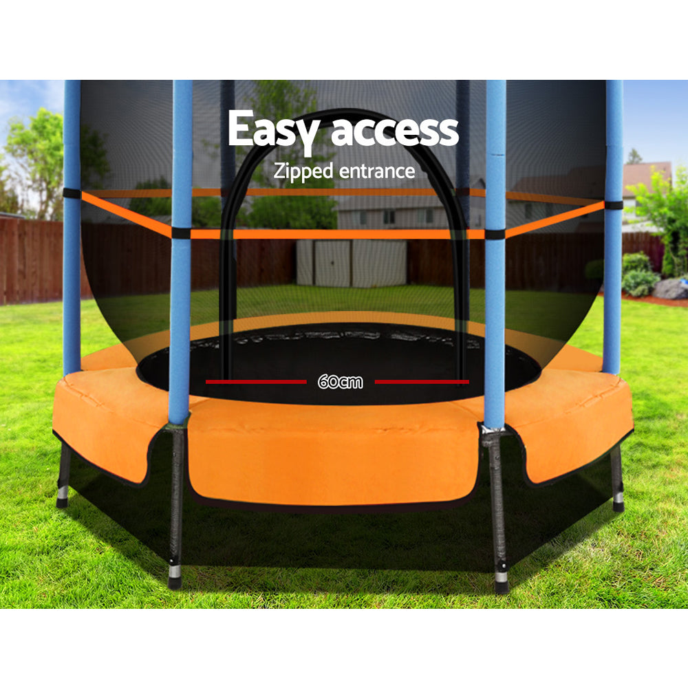 Trampolines & Accessories: Everfit 4.5FT Trampoline for Kids Trampoline w/ Enclosure Safety Net Rebounder Gift Orange