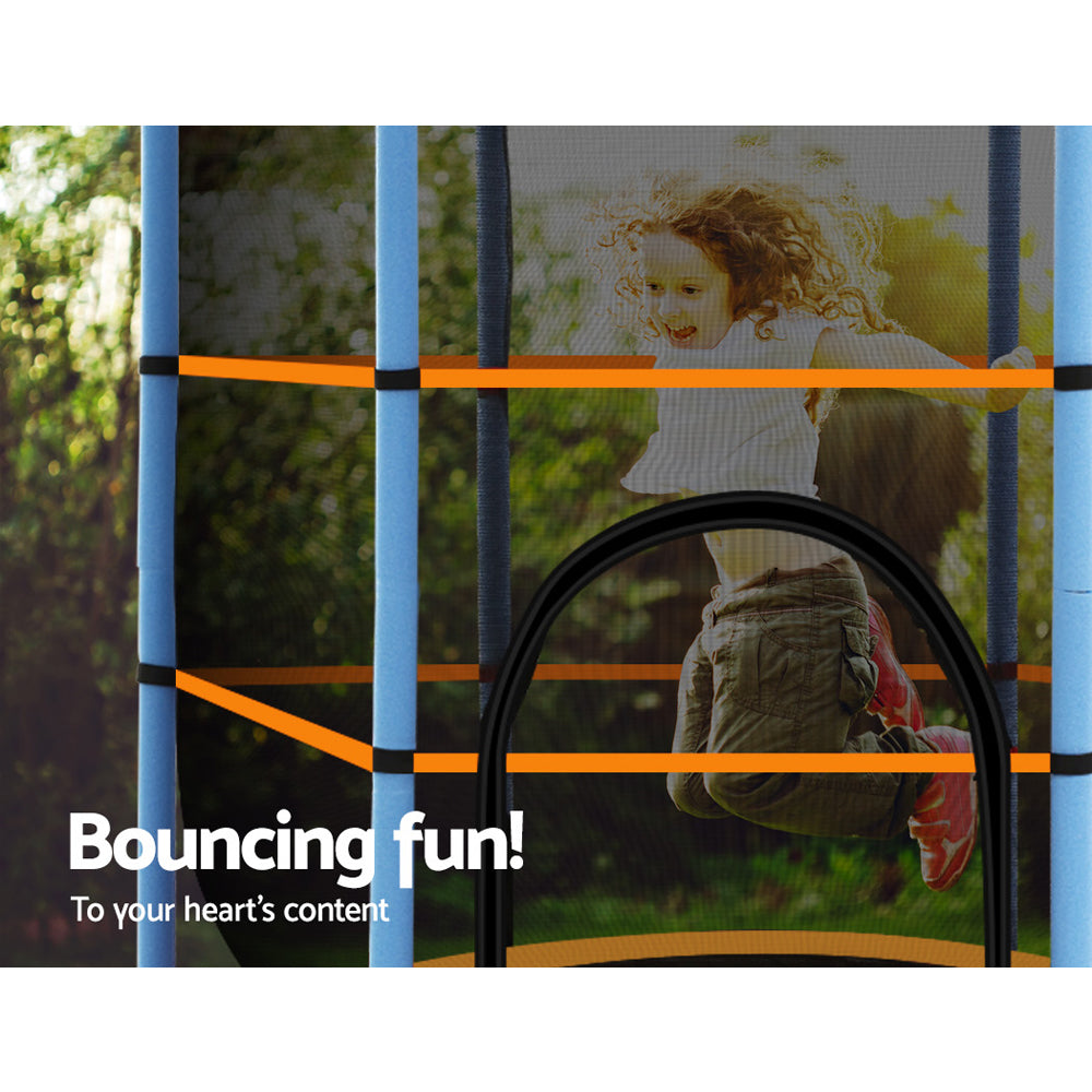 Trampolines & Accessories: Everfit 4.5FT Trampoline for Kids Trampoline w/ Enclosure Safety Net Rebounder Gift Orange