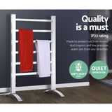 Devanti Electric Heated Towel Rail Rack 6 Bars with Timer Clothes Dry Warmer