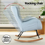 Artiss Rocking Chair Armchair Pillow Velvet Blue