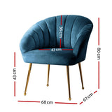 Artiss Armchair Velvet Blue Eloise