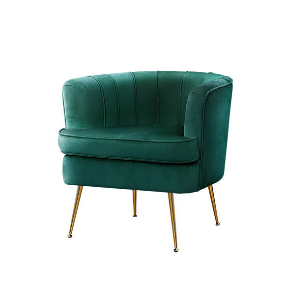 Artiss Armchair Velvet Green Norvia