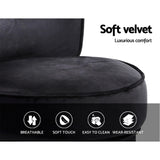 Artiss Vanity Stool Velvet Black Abella