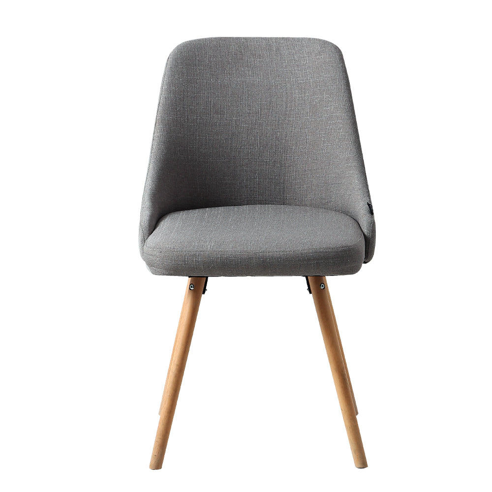 Kitchen & Dining Chairs: Artiss Dining Chairs Set of 2 Fabric Wooden Grey