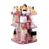 360 Rotating Large Capacity Makeup Organizer for Bedroom and Bathroom (Pink)