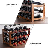 3-layer Bamboo Wine Storage Rack (12 bottles)