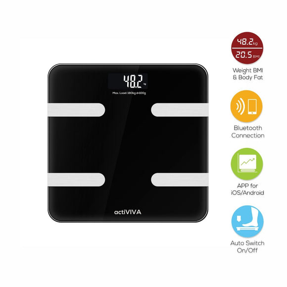 activiva Bluetooth BMI and Body Fat Smart Scale With Smartphone APP