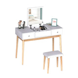 Princess White Dresser Table With Mirror, Stool And Storage Drawers Set