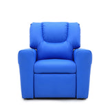 Blue Kids push back recliner chair with cup holder